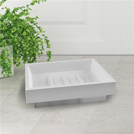 Nu Steel NuSteel PURE3H Pure Ceramic with Metal Chrome Trim Soap Dish PURE3H
